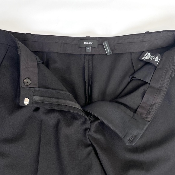 Theory Black Satin Cuffed Trousers - Picture 8 of 9